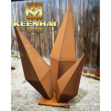 Red Rusting Corten Steel Sculpture Statues (KH-CS-58)